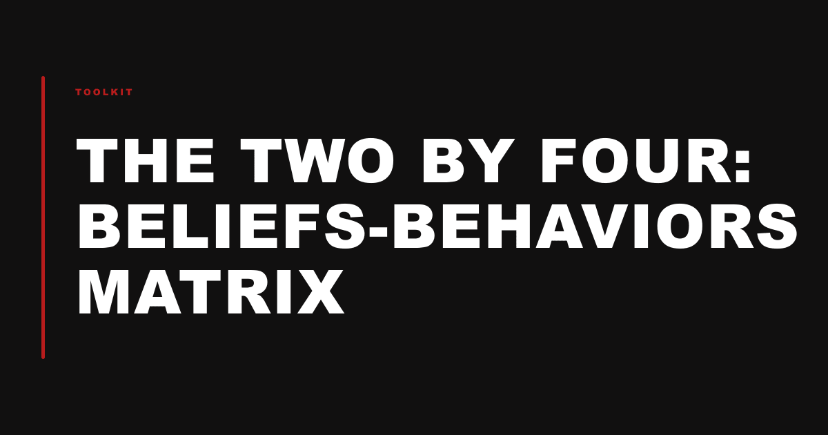 The Two by Four: Beliefs-Behaviors Matrix